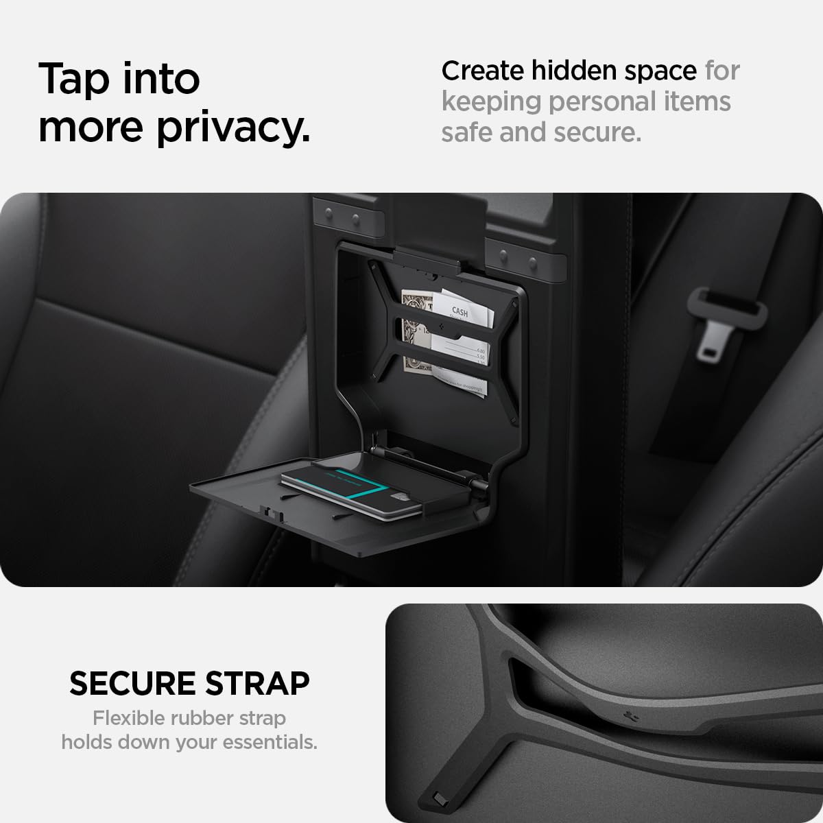 Foto 4 pulgar | Caja De Almacenamiento Spigen One-tap Para Tesla Model Y 2025/2024/2025 - Venta Internacional.