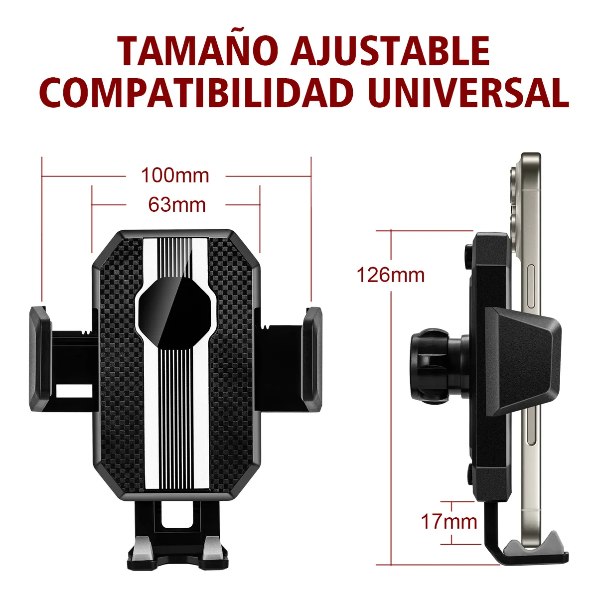 Foto 3 | Base Soporte Grande Porta Celular Ventosa Coche 3 En 1, 360 Eo Safe Imports Esi-19107 Negro
