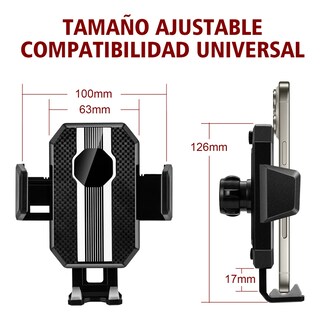 Foto 3 | Base Soporte Grande Porta Celular Ventosa Coche 3 En 1, 360 Eo Safe Imports Esi-19107 Negro