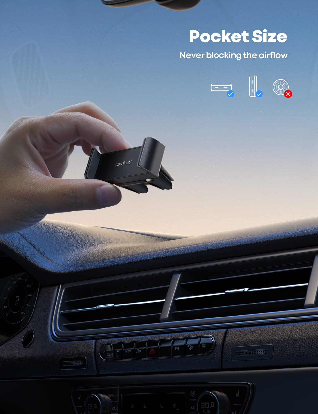 Foto 4 | Soporte Universal Para Teléfonos Inteligentes Lamicall Con Ventilación De Coche - Venta Internacional.