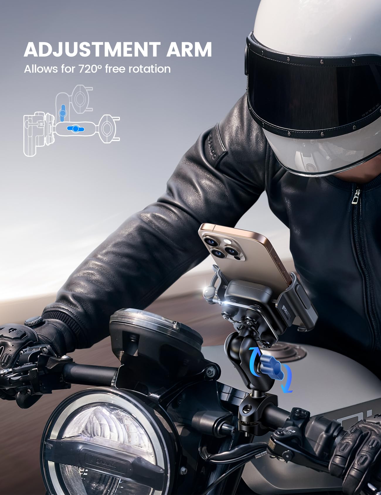 Foto 4 pulgar | Soporte De Teléfono Para Moto Lamicall, Totalmente Metálico, Para Iphone 16 Pro - Venta Internacional.