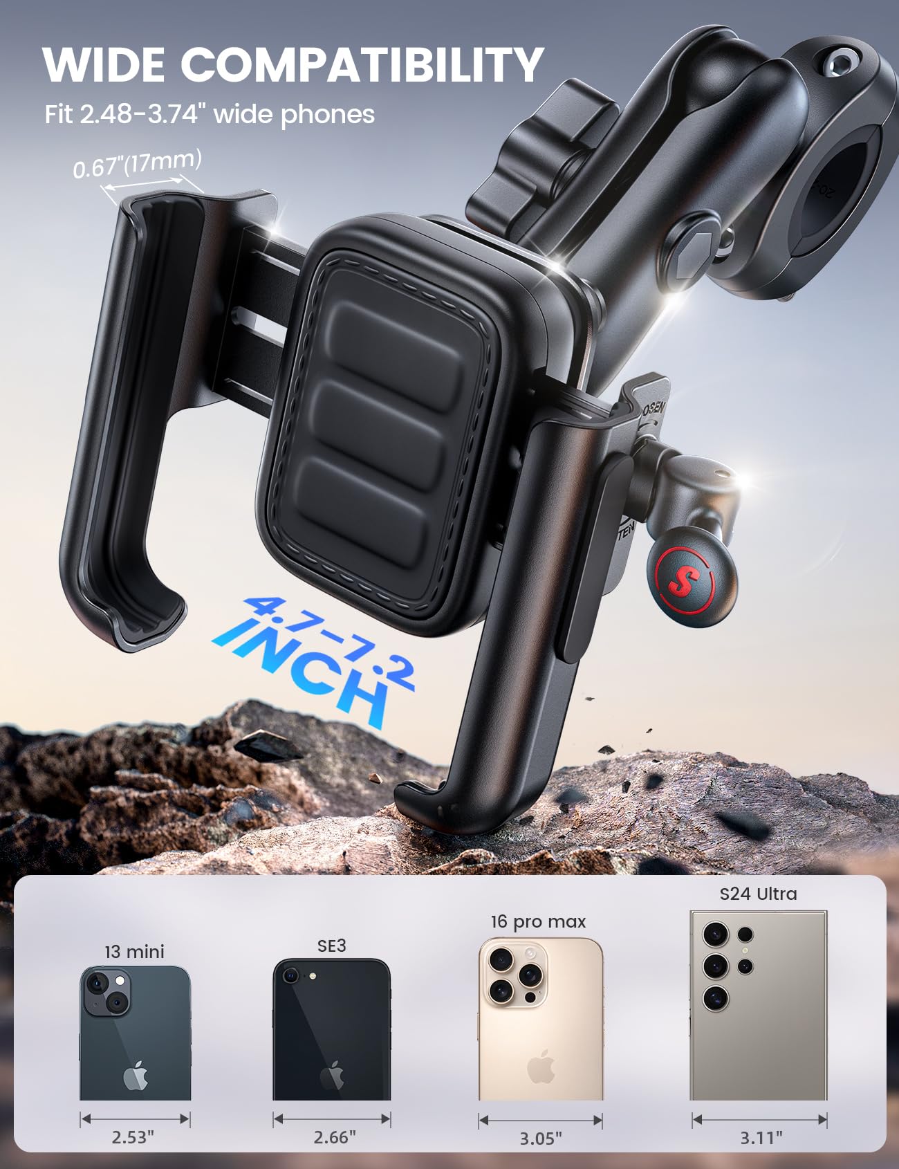 Foto 7 pulgar | Soporte De Teléfono Para Moto Lamicall, Totalmente Metálico, Para Iphone 16 Pro - Venta Internacional.
