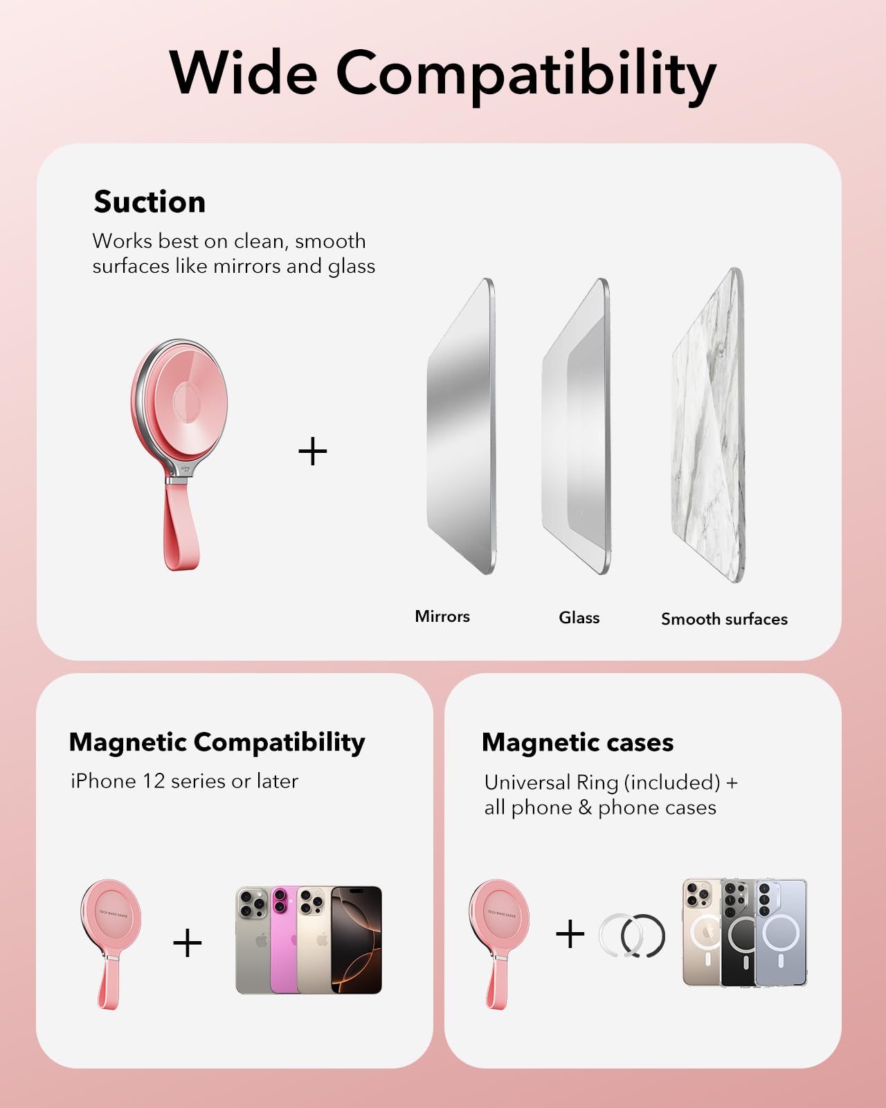 Foto 6 | Soporte Esr Para Teléfono Magsafe Suction Mount Pink Iphone/android - Venta Internacional.