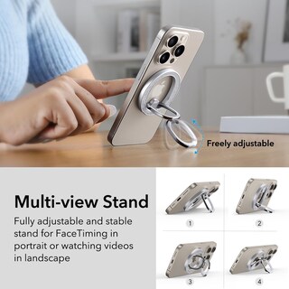 Foto 4 | Soporte Magnético Esr Para Anillo De Teléfono Para Iphone Con Magsafe Silver - Venta Internacional.
