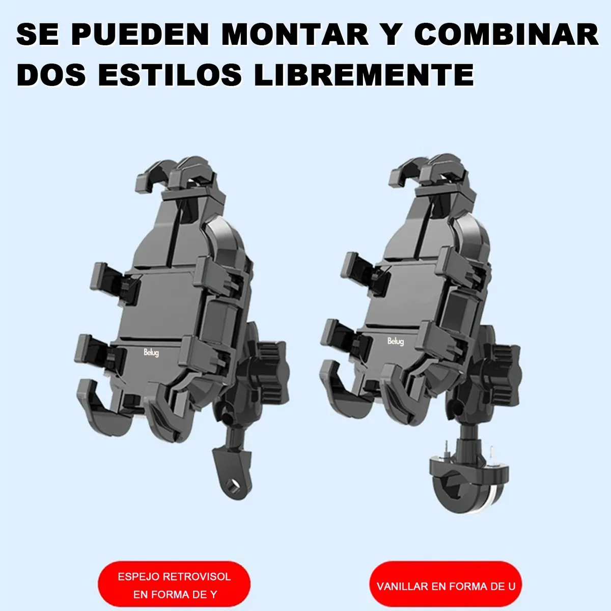 Foto 3 pulgar | Soporte Celular Moto/bicicleta Con Absorción De Choque 2en1 Negro