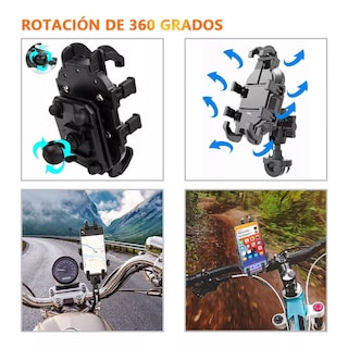 Foto 3 | Soporte Celular Moto/bicicleta Con Absorción De Choque 2en1 Negro