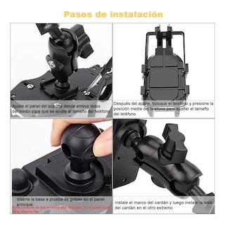 Foto 4 | Soporte Celular Moto/bicicleta Con Absorción De Choque 2en1 Negro