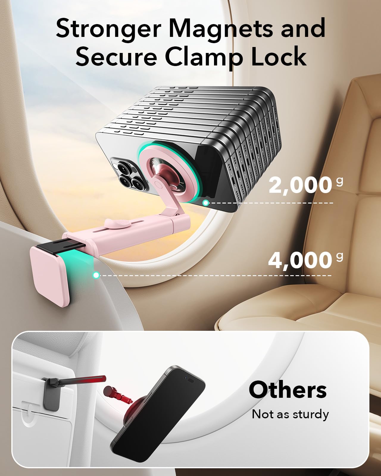 Foto 4 pulgar | Soporte Para Teléfono Avión Esr Magsafe Travel Pink Iphone Samsung - Venta Internacional.