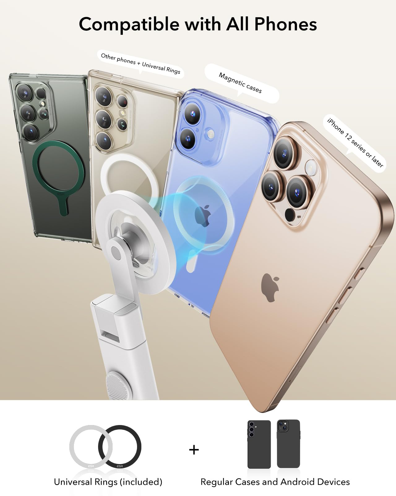 Foto 3 pulgar | Soporte Esr De Avión Para Teléfono Magsafe Para Iphone Y Android, Color Blanco - Venta Internacional.