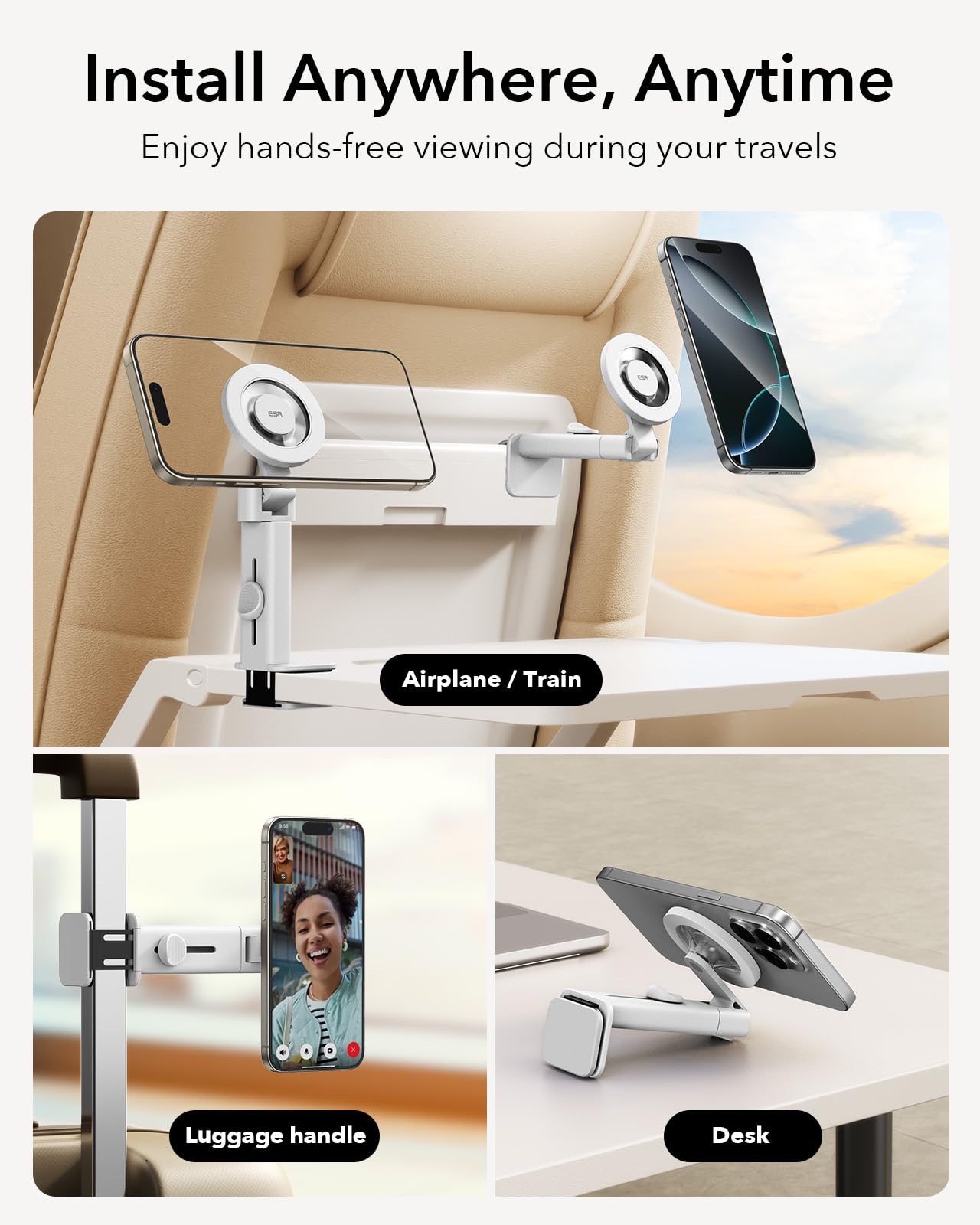 Foto 4 | Soporte Esr De Avión Para Teléfono Magsafe Para Iphone Y Android, Color Blanco - Venta Internacional.