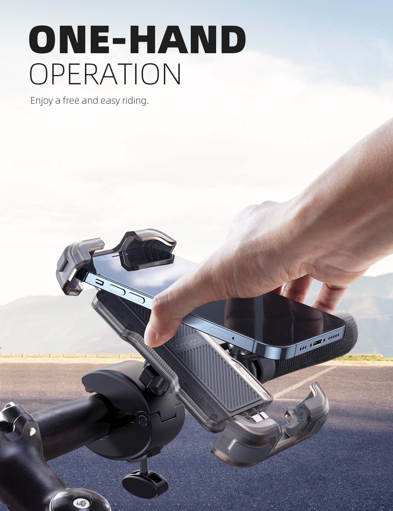 Foto 3 | Soporte Para Teléfono De Motocicleta Lamicall Para Iphone Galax - Venta Internacional.