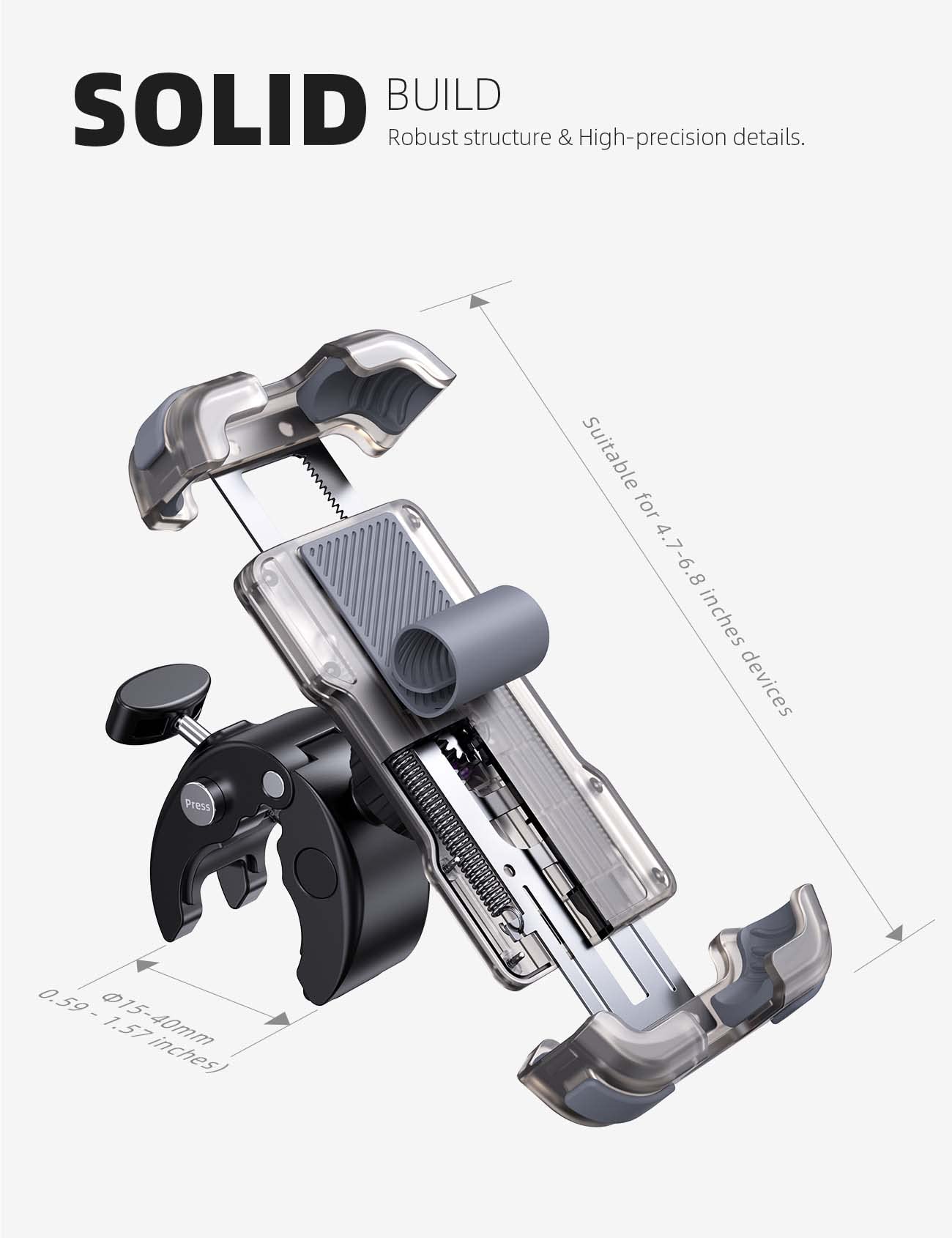 Foto 5 | Soporte Para Teléfono De Motocicleta Lamicall Para Iphone Galax - Venta Internacional.
