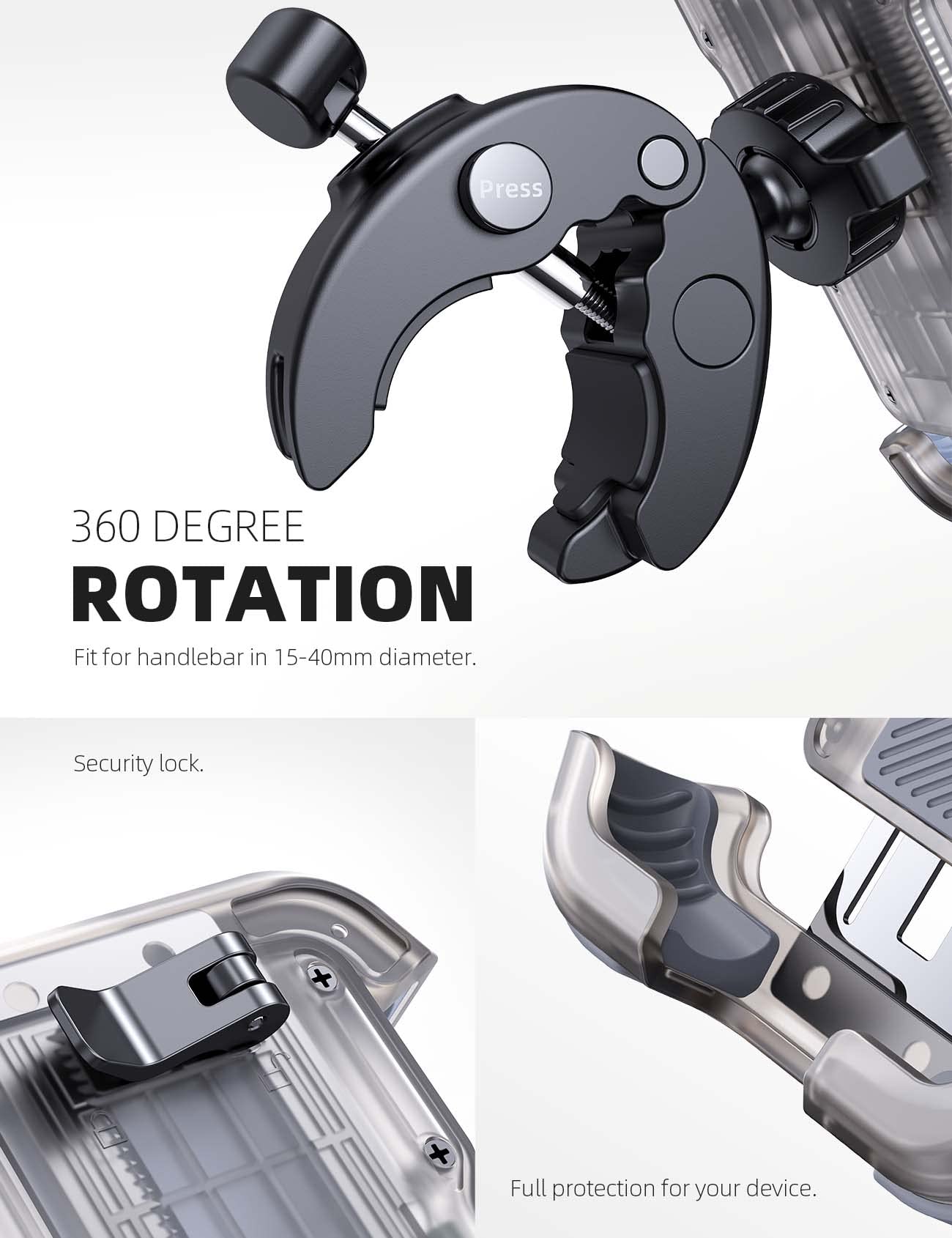 Foto 6 | Soporte Para Teléfono De Motocicleta Lamicall Para Iphone Galax - Venta Internacional.