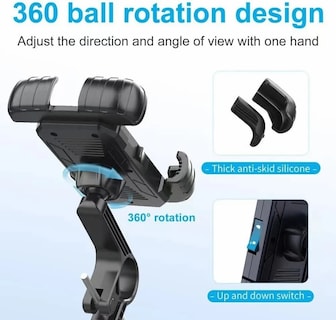 Foto 4 | Soporte Para Celular Belug Moto/bicicleta, Base Porta Teléfono360° Negro