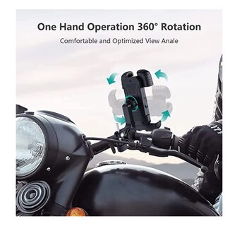 Foto 5 | Soporte Para Celular Belug Moto/bicicleta, Base Porta Teléfono360° Negro