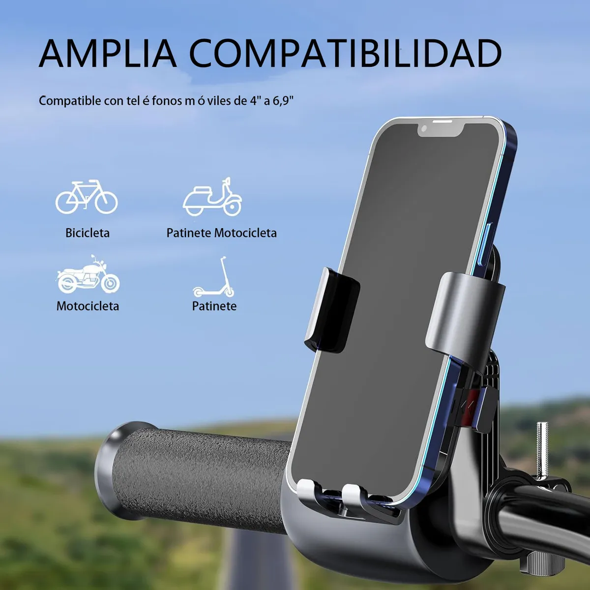 Foto 4 pulgar | Soporte Para Celular Lab.g Moto Bicicleta Conveniente Y Giratorio Negro