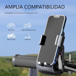 Foto 3 | Soporte Para Celular Lab.g Moto Bicicleta Conveniente Y Giratorio Negro