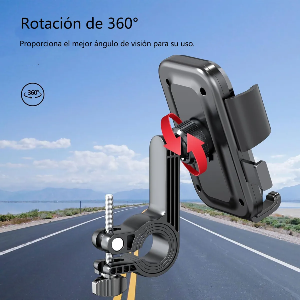 Foto 6 pulgar | Soporte Para Celular Lab.g Moto Bicicleta Conveniente Y Giratorio Negro