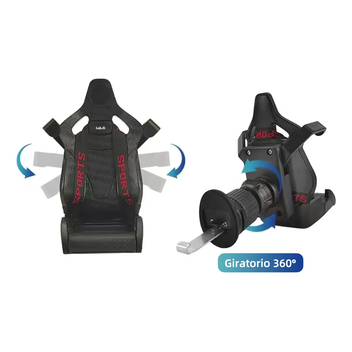 Foto 5 pulgar | Soporte De Celular Lab.g Para Carro Diseño De Asiento De Carreras Negro Rojo