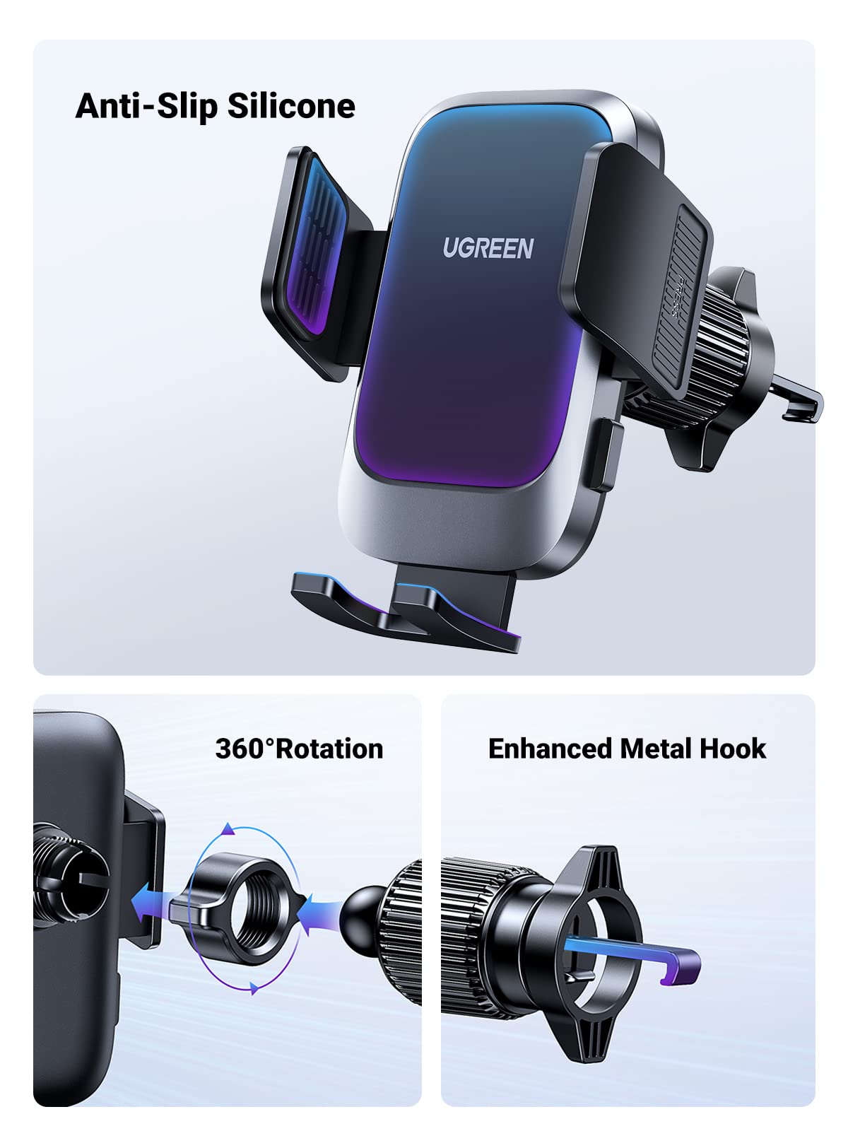 Foto 7 | Soporte Para Teléfono De Coche Ugreen Car Vent Para Iphone Con Funda Gruesa - Venta Internacional.