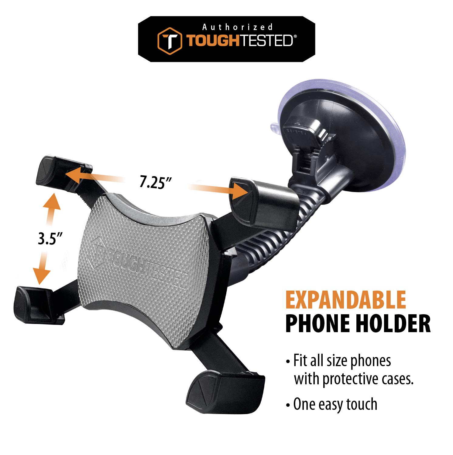 Foto 5 pulgar | Soporte Móvil Para Parabrisas Toughtested Mammoth Con Rotación De 360 Grados - Venta Internacional.