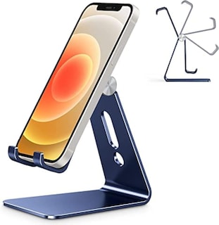 Foto 1 | Soporte De Escritorio De Aluminio Omoton C2 Para Teléfono Móvil, Color Azul Marino - Venta Internacional.