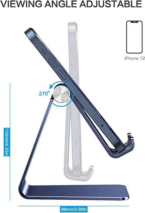 Foto 3 | Soporte De Escritorio De Aluminio Omoton C2 Para Teléfono Móvil, Color Azul Marino - Venta Internacional.