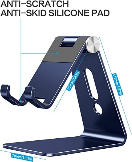 Foto 4 | Soporte De Escritorio De Aluminio Omoton C2 Para Teléfono Móvil, Color Azul Marino - Venta Internacional.