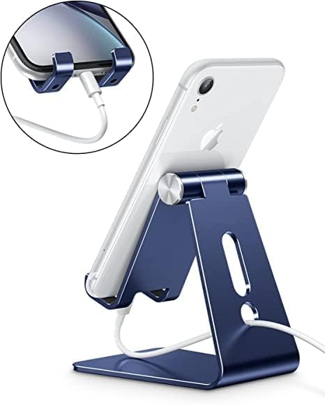 Foto 7 pulgar | Soporte De Escritorio De Aluminio Omoton C2 Para Teléfono Móvil, Color Azul Marino - Venta Internacional.