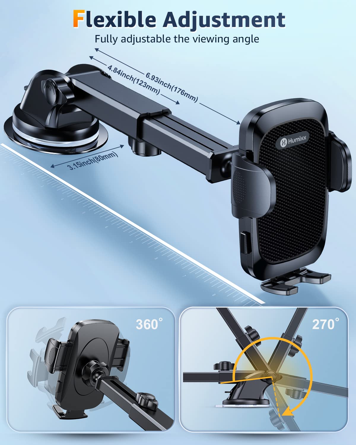 Foto 6 | Soporte De Teléfono Humixx Para Coche, Universal, Manos Libres - Venta Internacional.