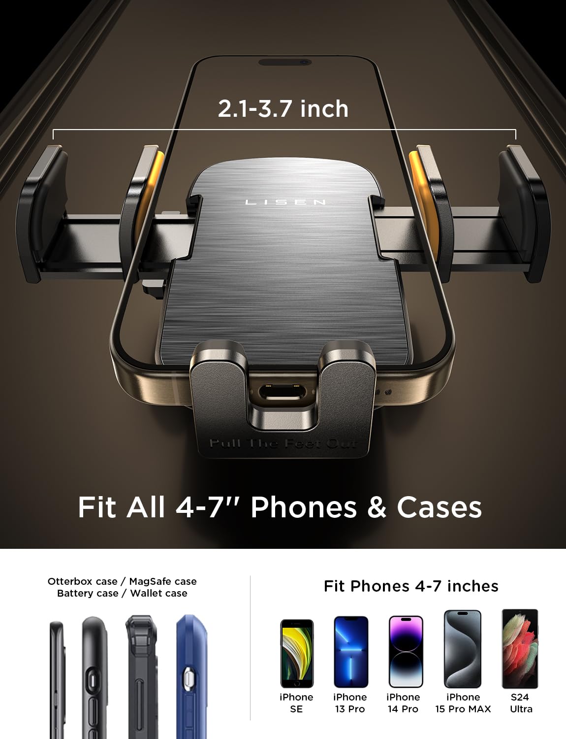 Foto 5 pulgar | Soporte De Teléfono Lisen Con Ranura Para Cd Y Ventilación Para Iphone Y Coche, Color Plateado - Venta Internacional.