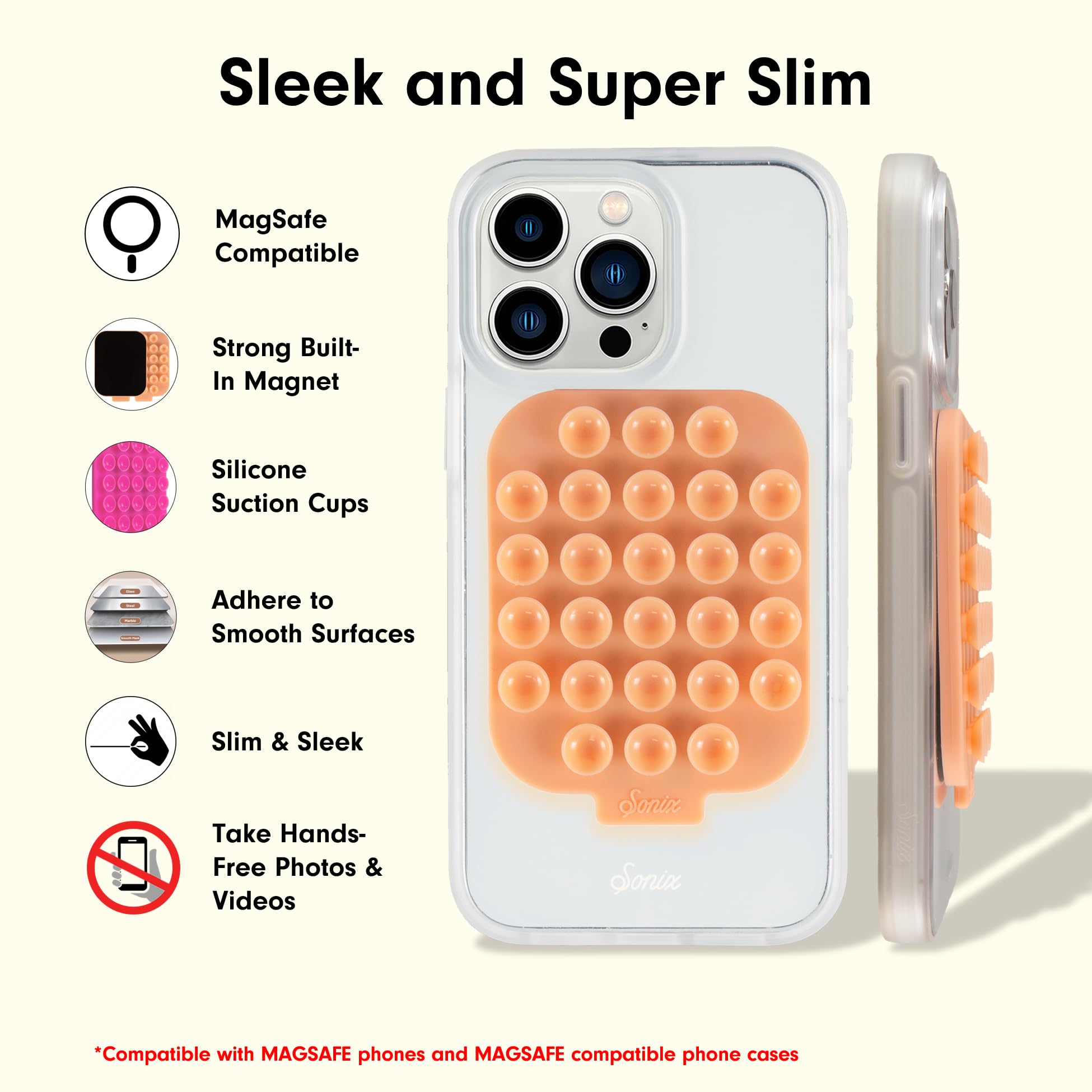 Foto 4 pulgar | Ventosa Magnética De Silicona Con Soporte Para Iphone Sonix - Venta Internacional.