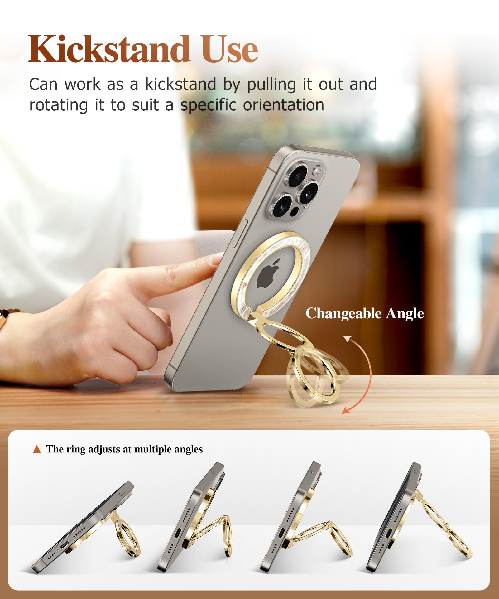 Foto 5 pulgar | Soporte Magnético Para Anillo De Teléfono Compatible Con Magsafe, Gviewin - Venta Internacional.