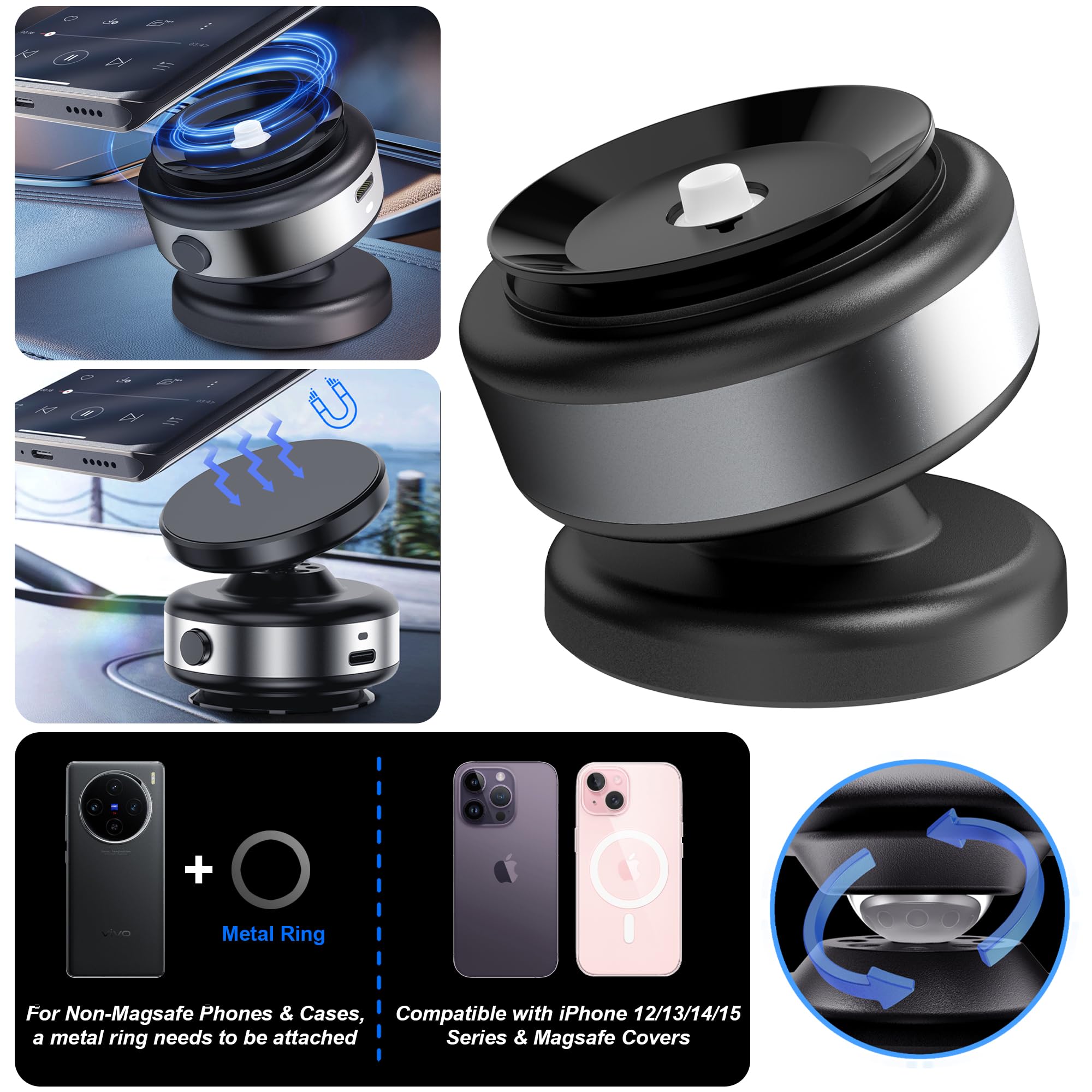 Foto 5 pulgar | Soporte Magnético Para Teléfono Fostex 360° Rotation Para Iphone Y Android - Venta Internacional.