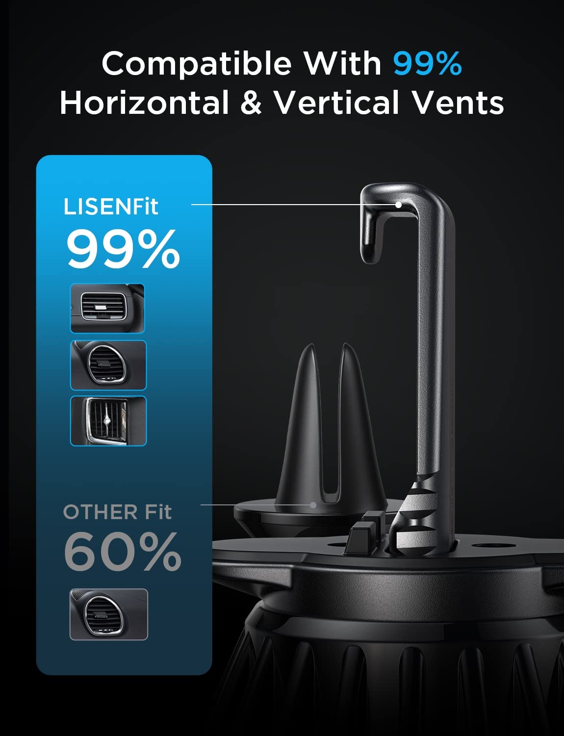 Foto 5 | Soporte Magnético Para Teléfono Lisen Para Ventilación De Coche, Paquete De 2 (negro) - Venta Internacional.