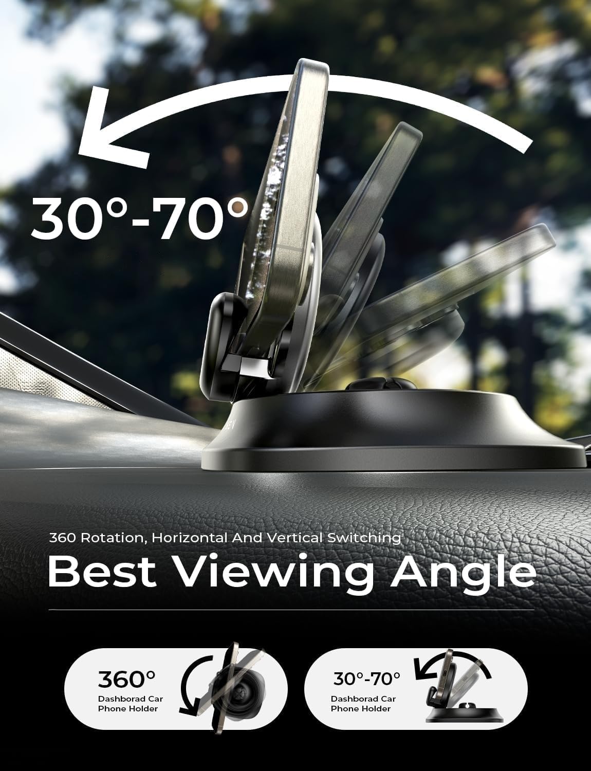 Foto 5 pulgar | Soporte Para Teléfono De Coche Lisen, Giratorio 360°, Con Silicona Antideslizante - Venta Internacional.