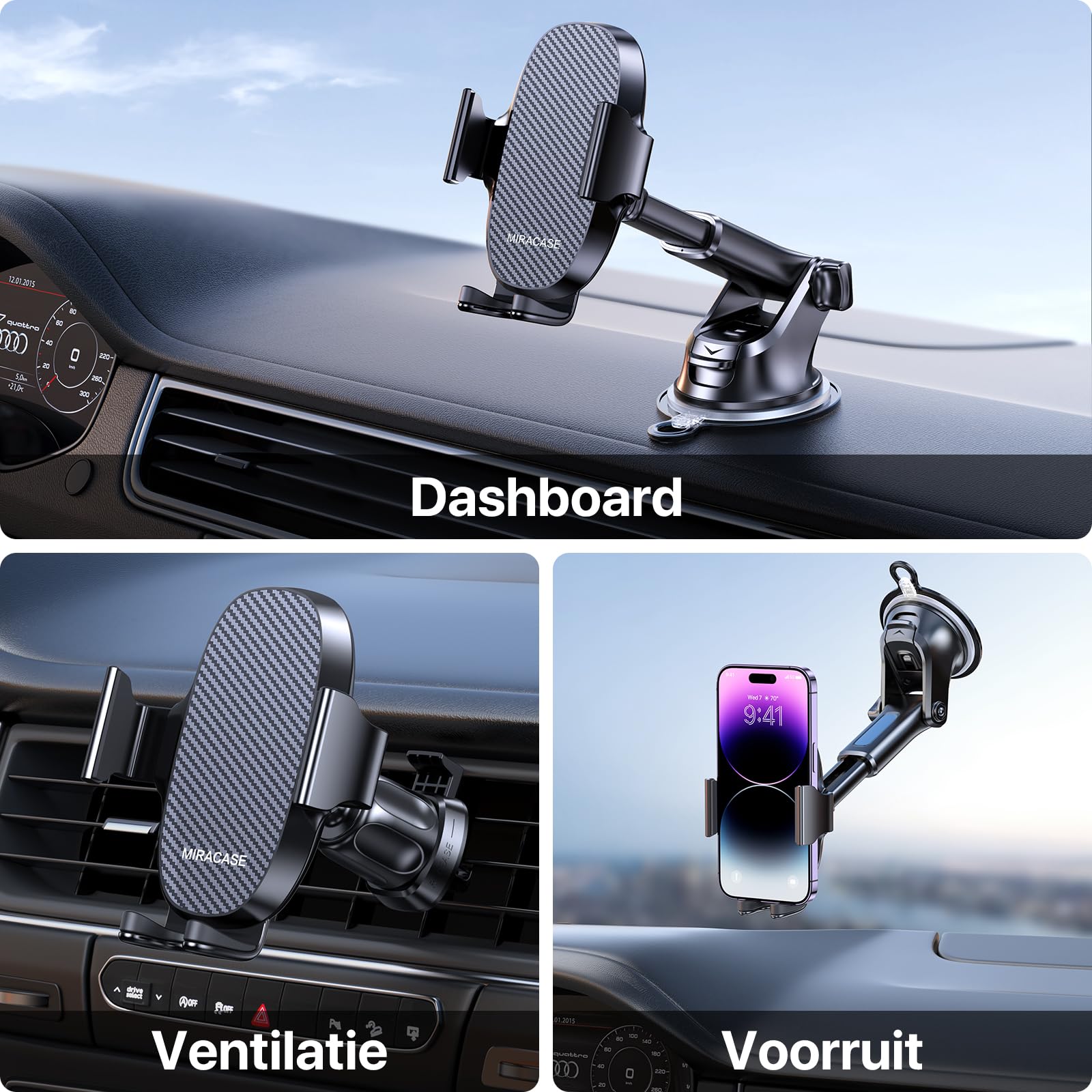 Foto 2 | Soporte Para Teléfono De Coche Miracase 3 En 1 Para Iphone Samsung - Venta Internacional.