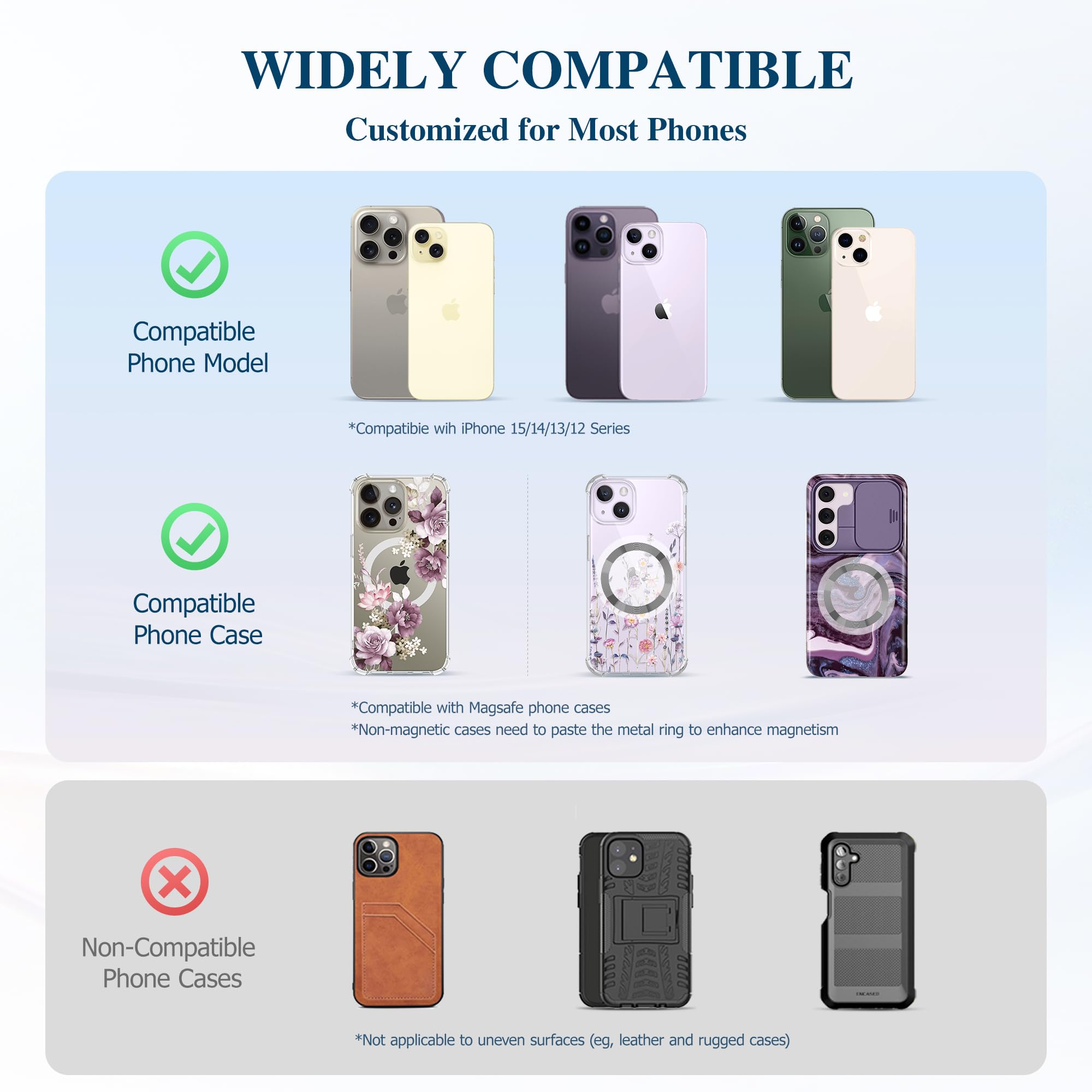 Foto 6 pulgar | Empuñadura Magnética Para Teléfono Gviewin Compatible Con Magsafe Para Iphone - Venta Internacional.