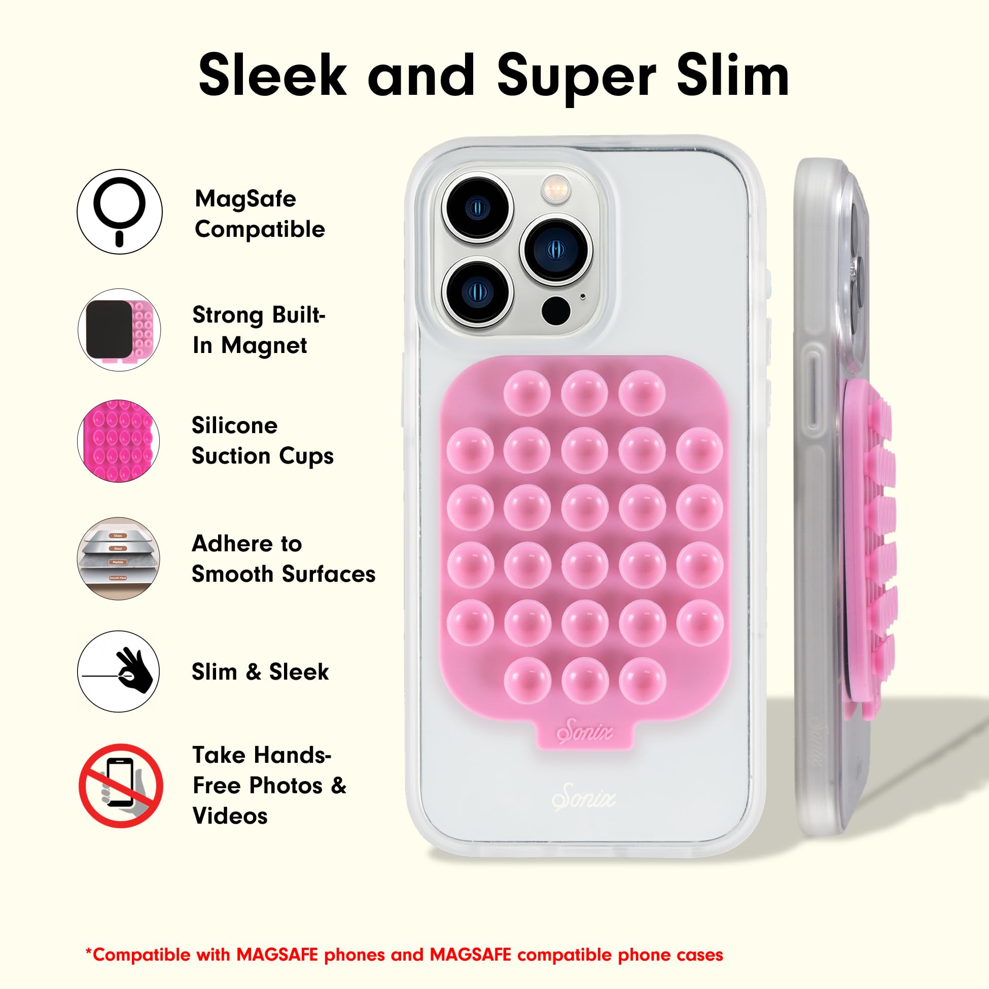 Foto 4 pulgar | Ventosa Magnética De Silicona Con Soporte Para Iphone Sonix - Venta Internacional.