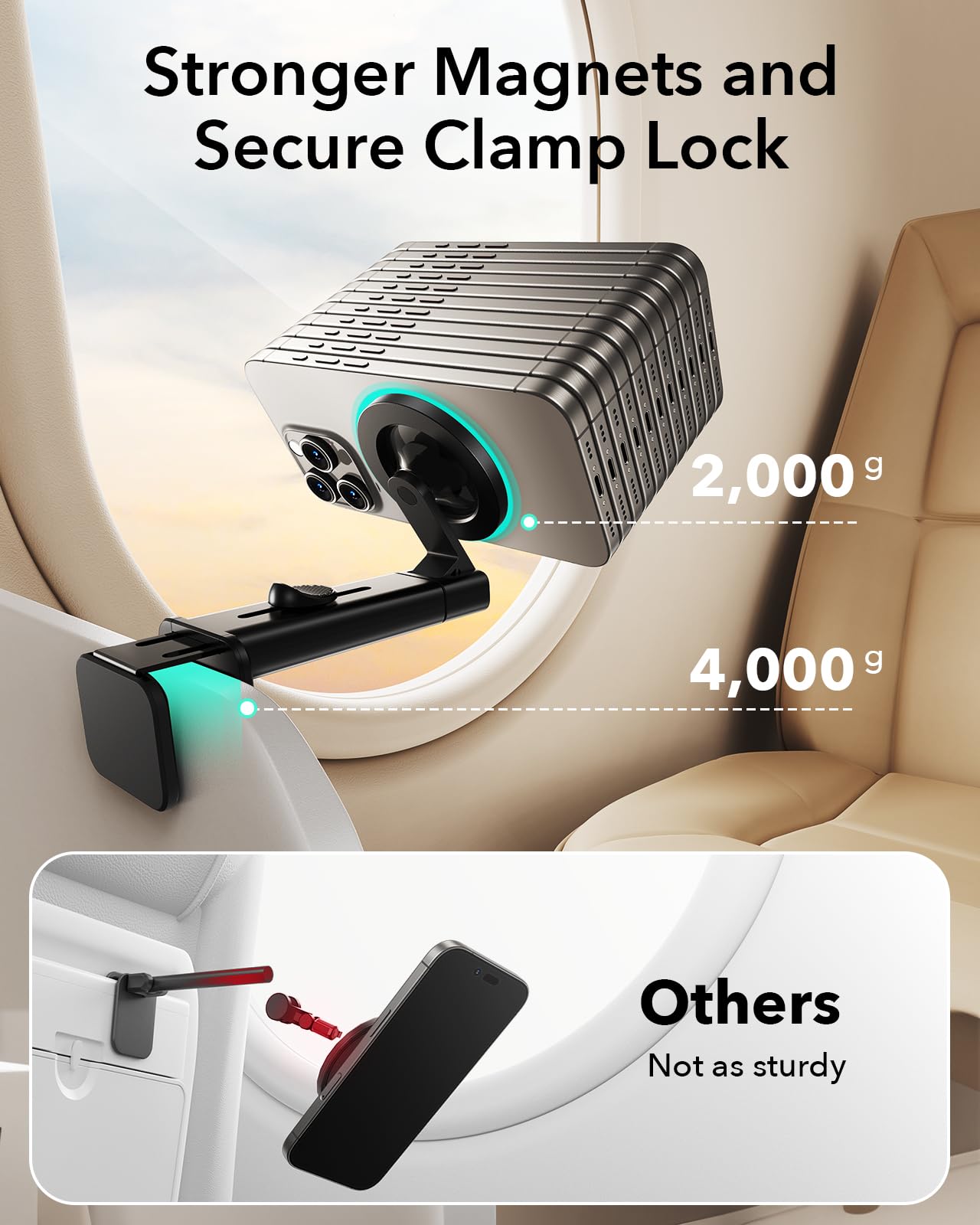 Foto 4 pulgar | Soporte De Teléfono Esr Para Avión Para Magsafe, Paquete De 2, Esencial Para Viajes - Venta Internacional.