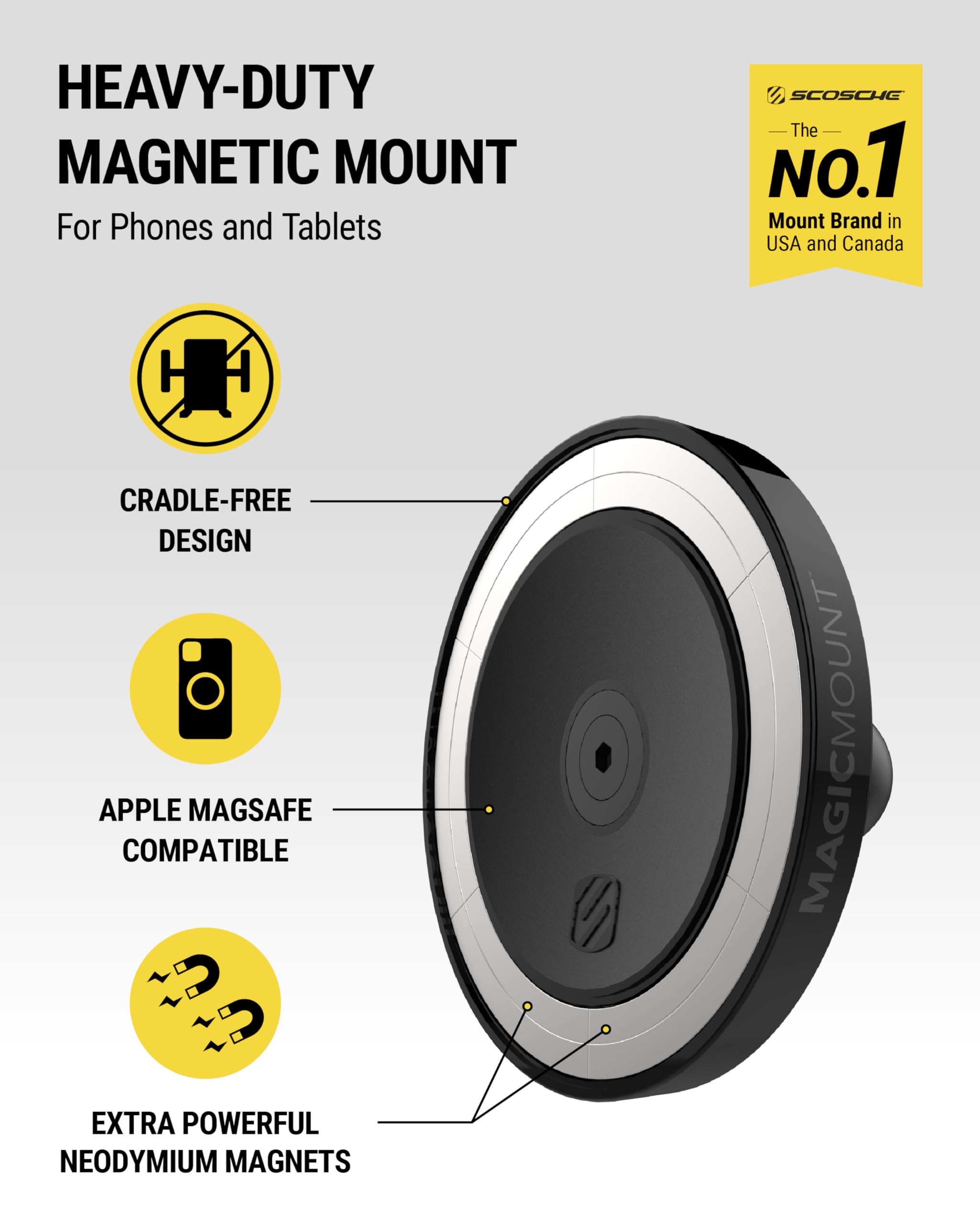 Foto 3 pulgar | Soporte Para Teléfono De Coche Scosche Mxmsamps Magicmount Pro Heavy Duty - Venta Internacional.