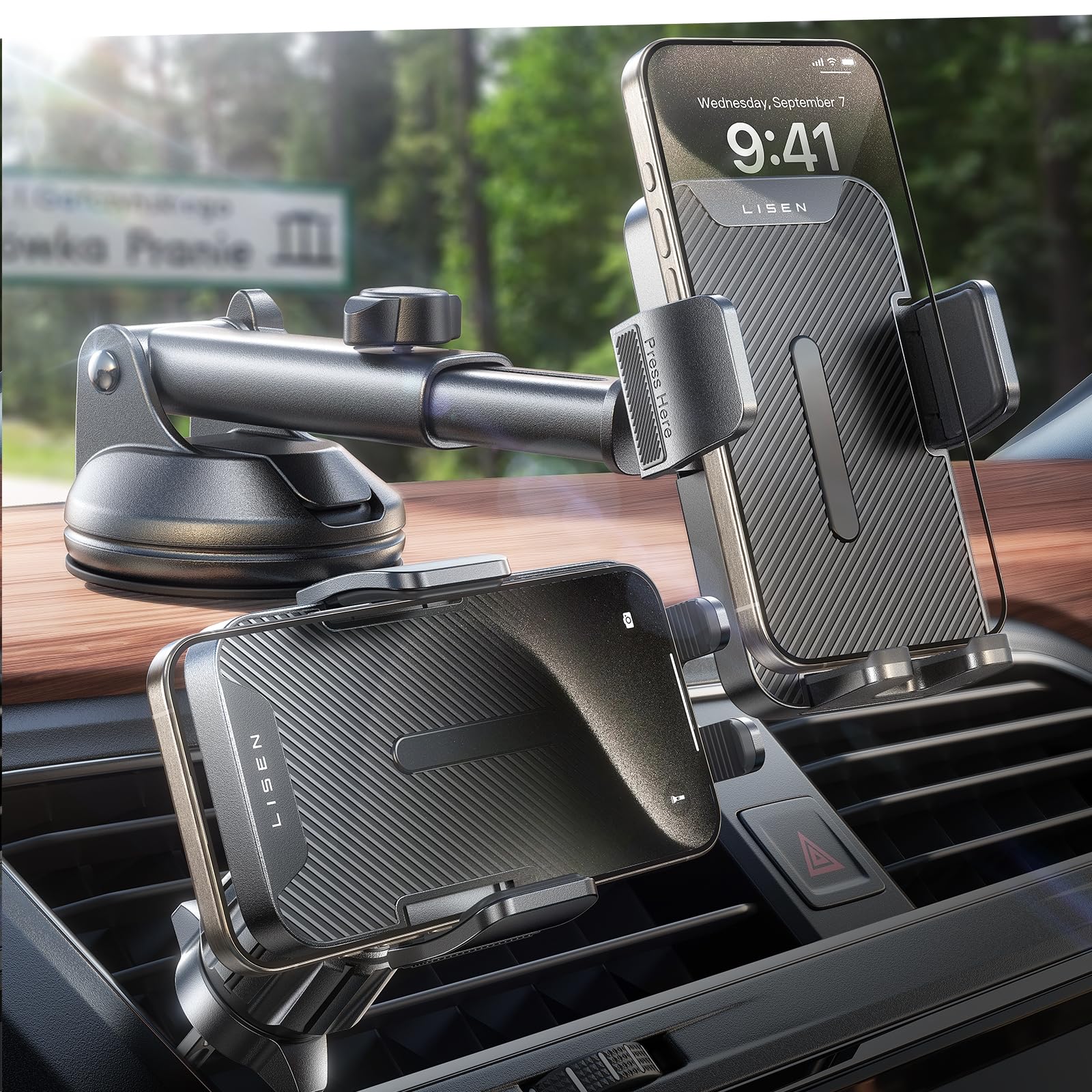 Foto 1 | Soporte De Teléfono De Coche Lisen 3 En 1 Para Iphone Samsung - Venta Internacional.