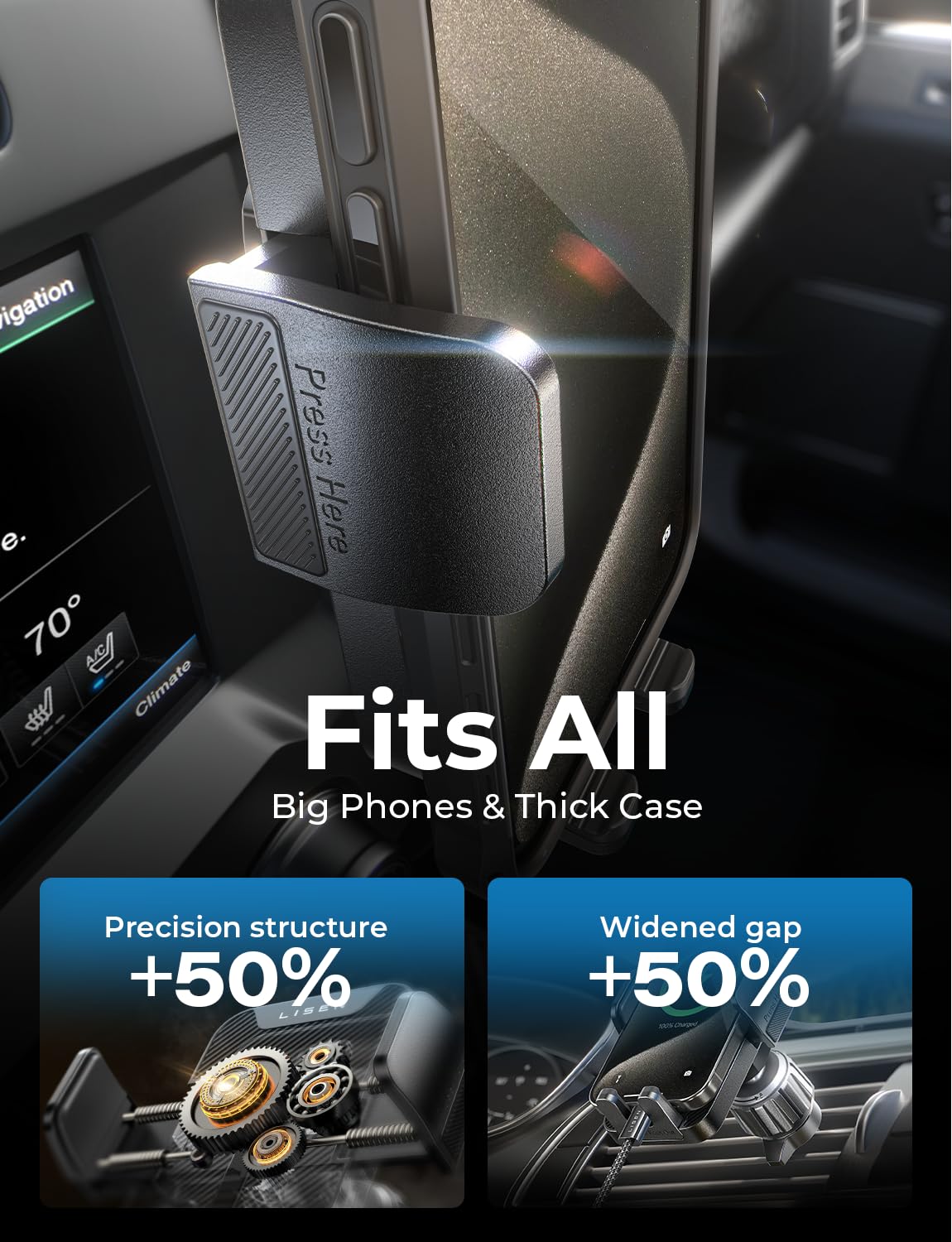 Foto 7 | Soporte De Teléfono De Coche Lisen 3 En 1 Para Iphone Samsung - Venta Internacional.