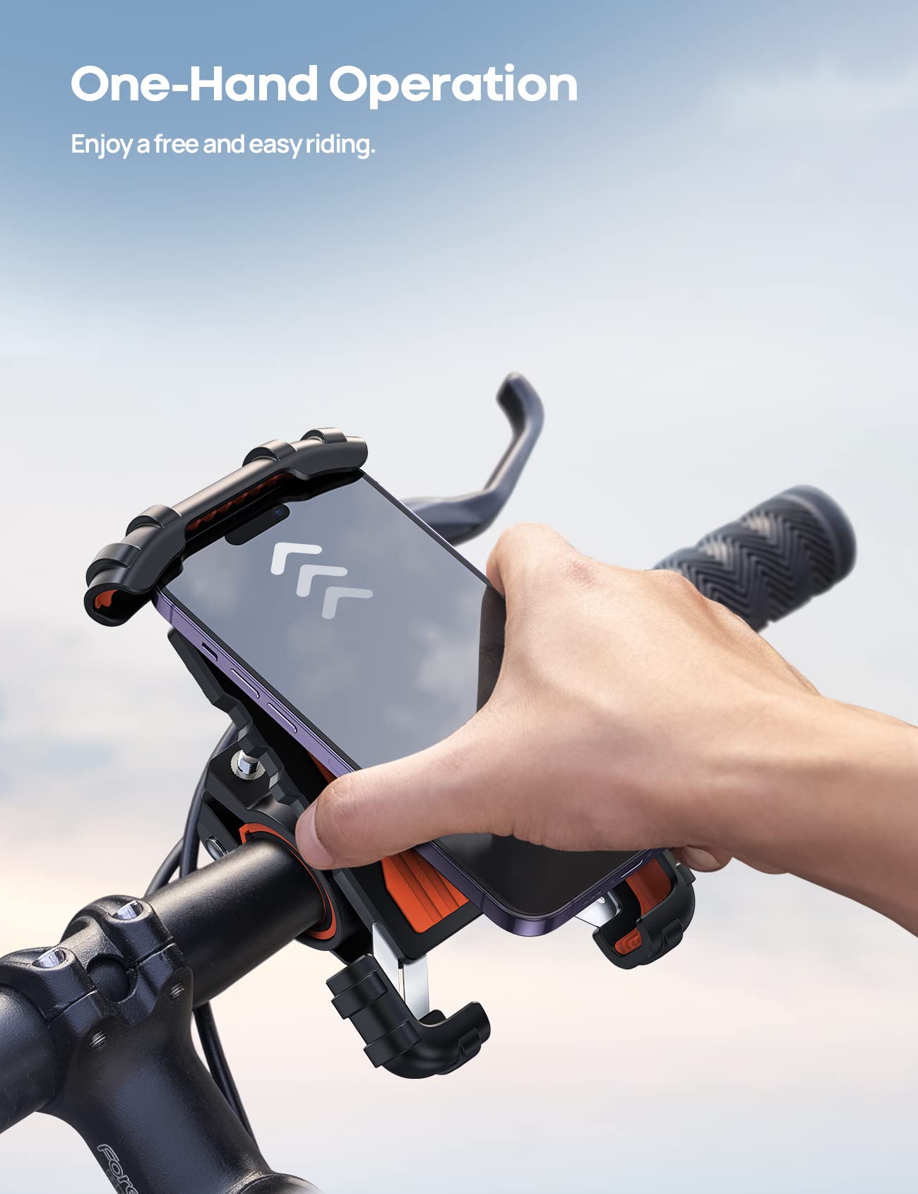 Foto 2 | Soporte De Teléfono Para Bicicleta Lamicall Para Iphone, Naranja - Venta Internacional.