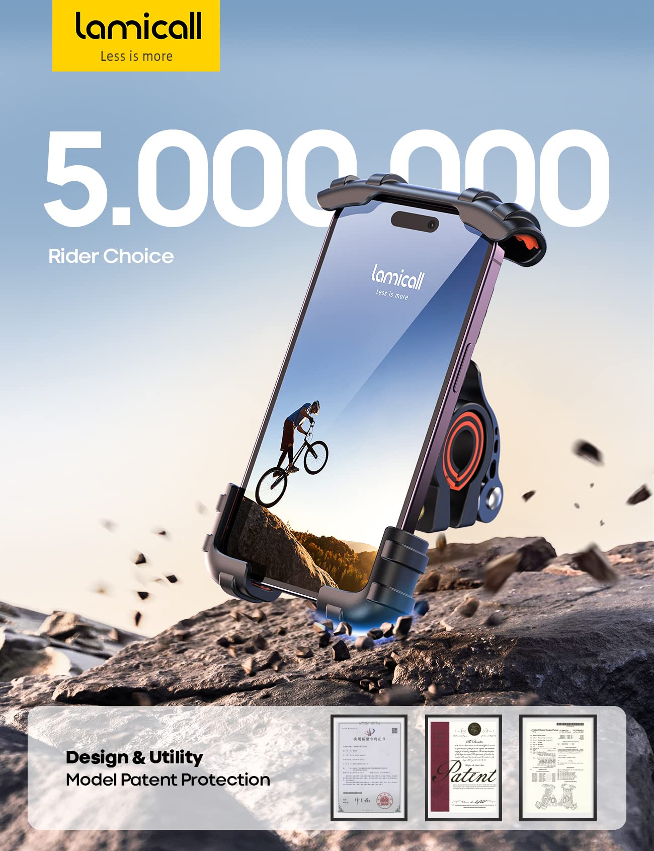 Foto 8 pulgar | Soporte De Teléfono Para Bicicleta Lamicall Para Iphone, Naranja - Venta Internacional.