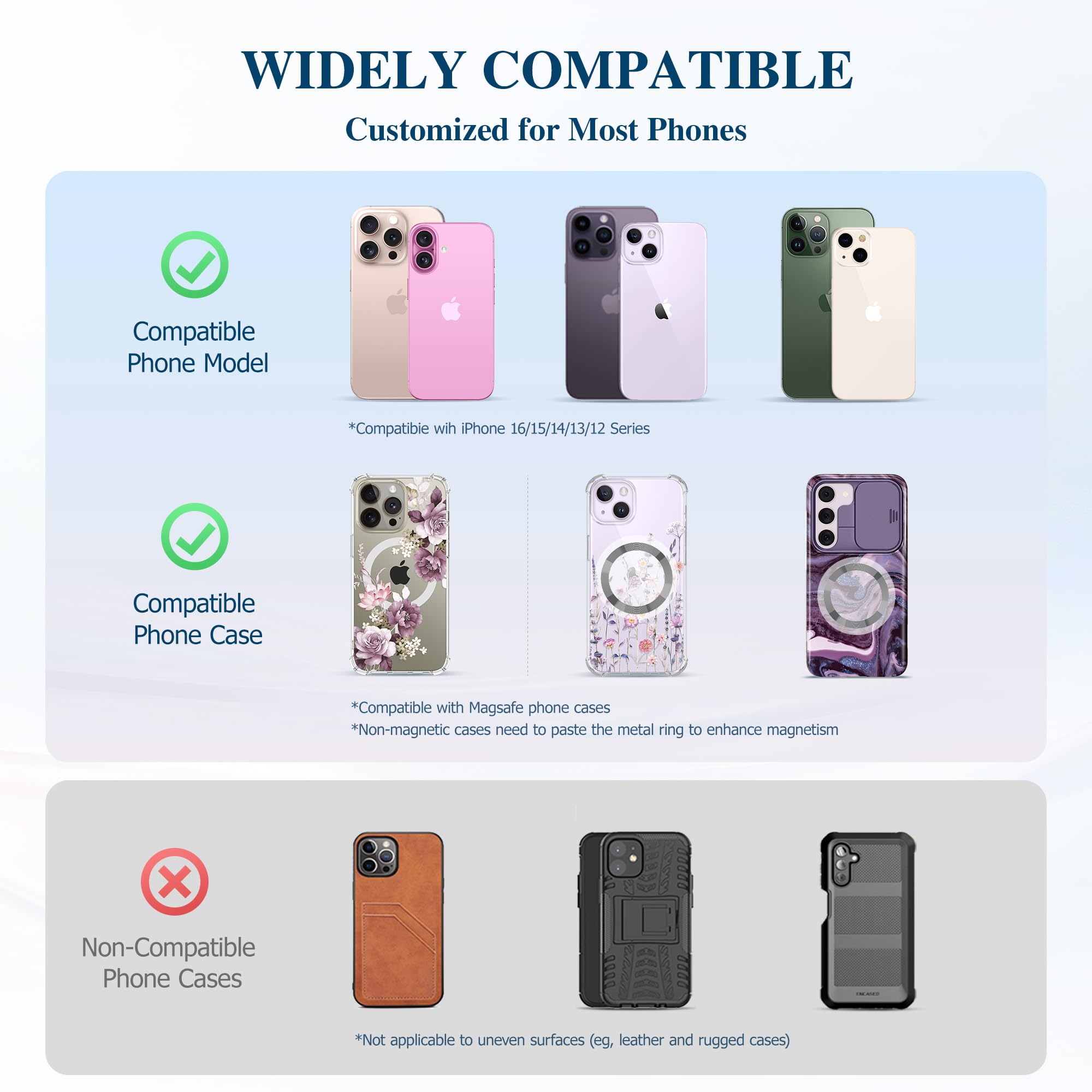 Foto 6 pulgar | Empuñadura Magnética Para Teléfono Gviewin Compatible Con Magsafe Para Iphone - Venta Internacional.