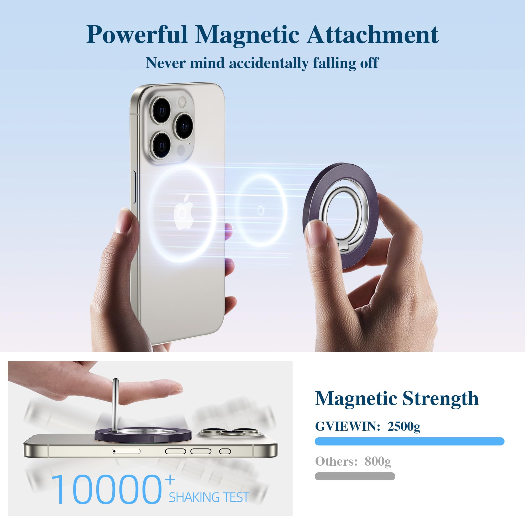 Foto 2 | Empuñadura Magnética Para Teléfono Gviewin Compatible Con Magsafe Para Iphone Purple - Venta Internacional.