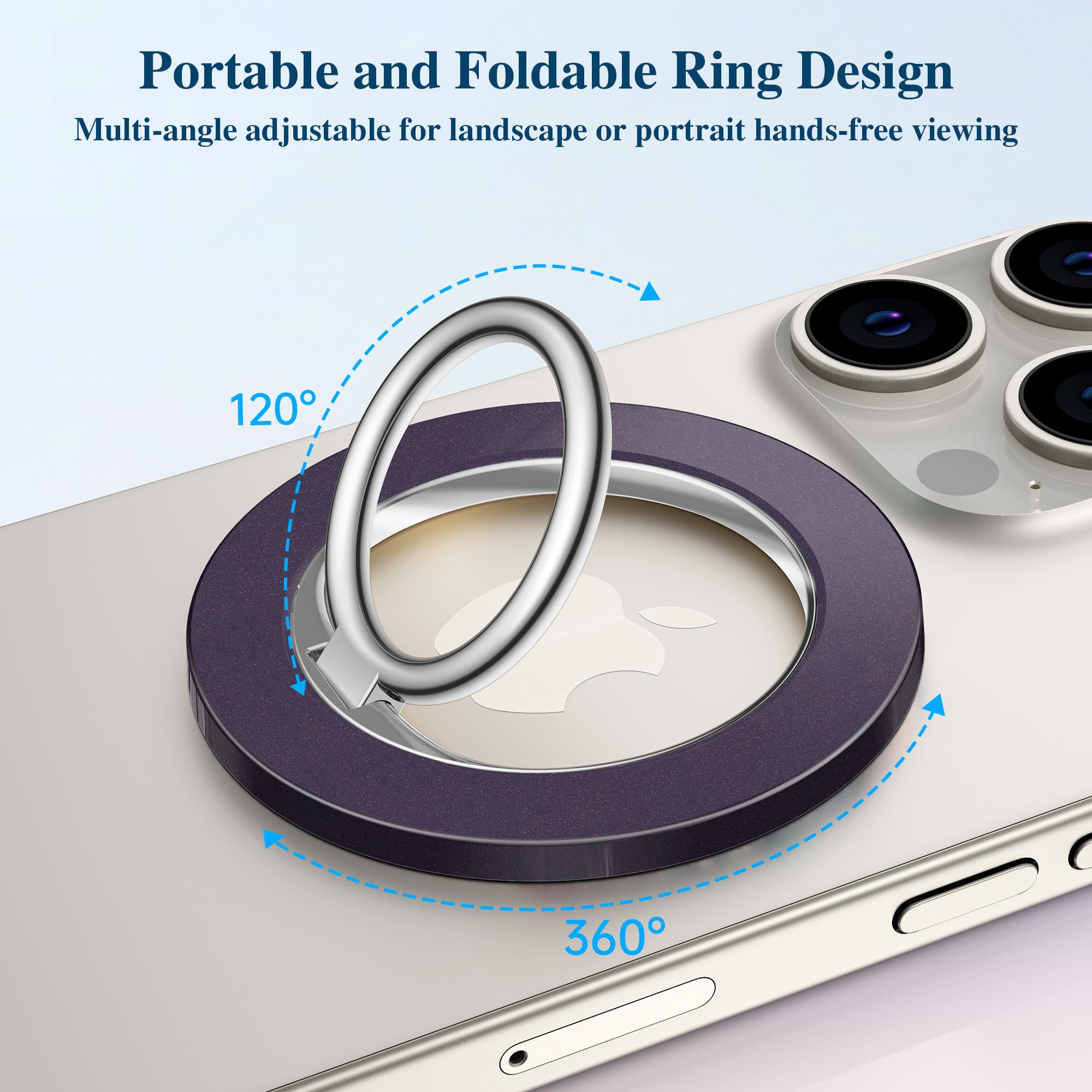Foto 3 | Empuñadura Magnética Para Teléfono Gviewin Compatible Con Magsafe Para Iphone Purple - Venta Internacional.
