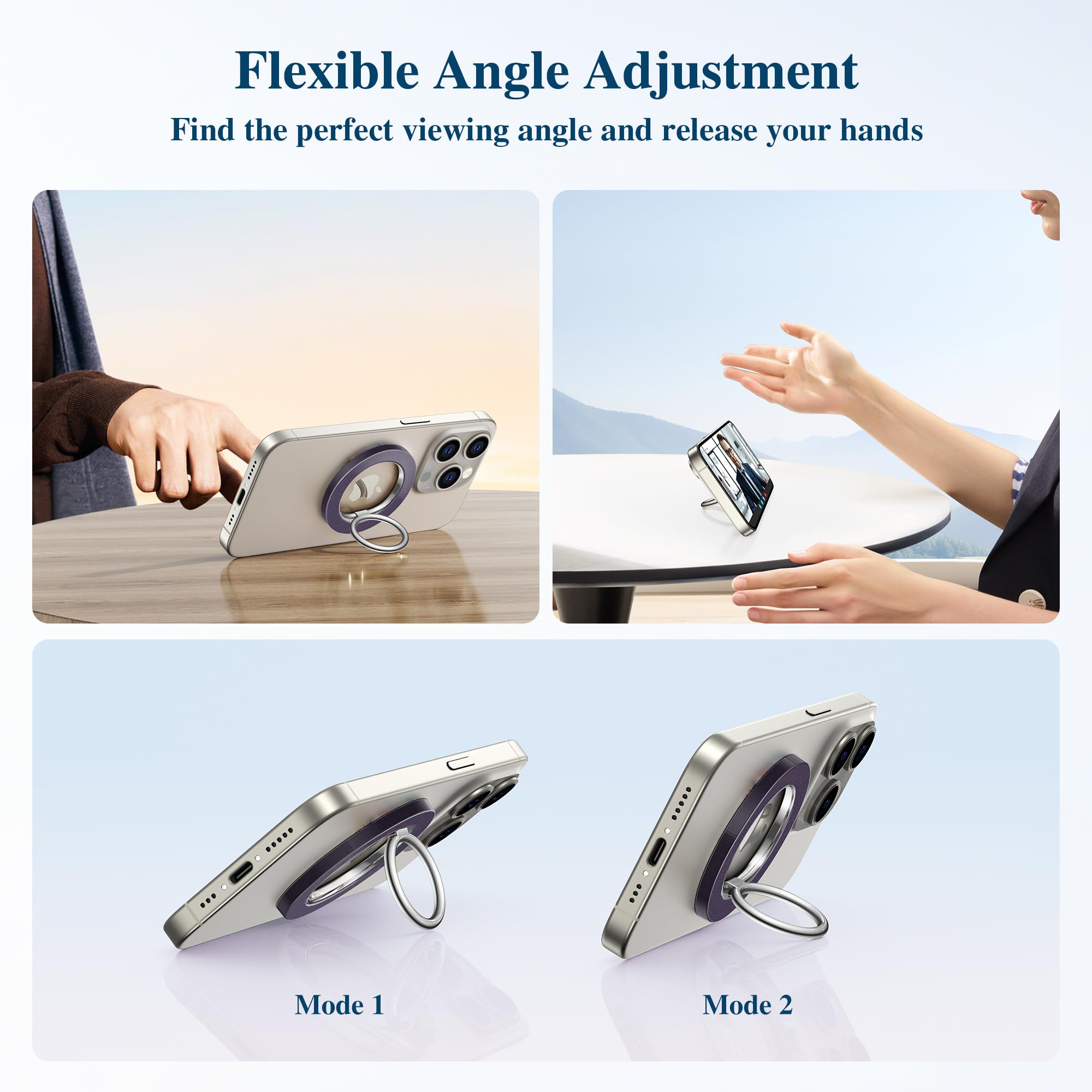 Foto 5 pulgar | Empuñadura Magnética Para Teléfono Gviewin Compatible Con Magsafe Para Iphone Purple - Venta Internacional.