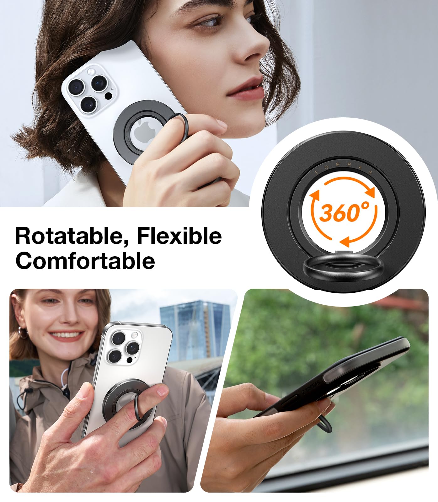 Foto 4 pulgar | Soporte Para Teléfono Con Forma De Anillo Torras Thin Fit Magsafe, Negro - Venta Internacional.